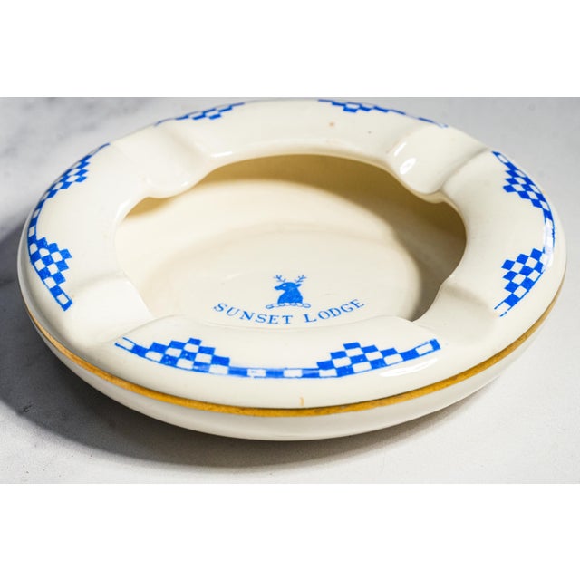 Charming Antique Ceramic Ashtray English Ironstone Hotelware Dunn Bennett Burslem England Catchall Dish Home Decor For Sale - Image 4 of 11