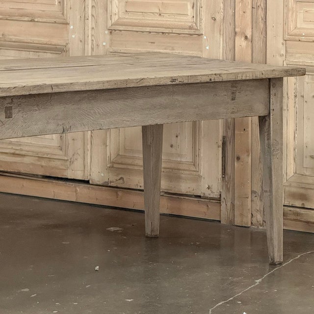 18th Century Grand Rustic Country French Stripped Sycamore Farm Table For Sale - Image 12 of 18