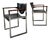 Bauhaus Office Armchairs in Leather, Nutwood and Chrome from Lübke, Germany, 1960s, Set of 2 For Sale