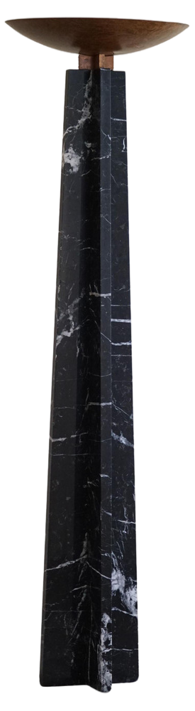 Italian Floor Lamp in Copper and Marble by Massimo & Lella Vignelli, 1986