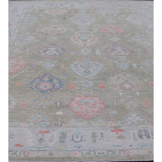 Keivan Woven Arts Hand-Knotted Transitional Neutral Oushak Rug 9'1 X 12'0 For Sale - Image 4 of 15