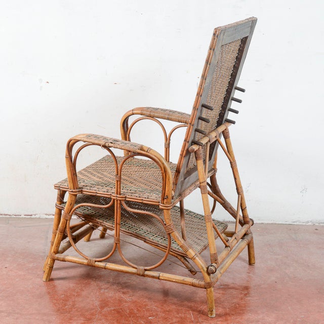 Art Nouveau Wicker and Bamboo Lounger, 1890s For Sale - Image 13 of 14
