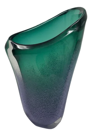 Late 20th Century Asymmetric Speckled Murano Glass Vase