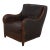 Theodore Alexander Leather & Mahogany Club Chair For Sale