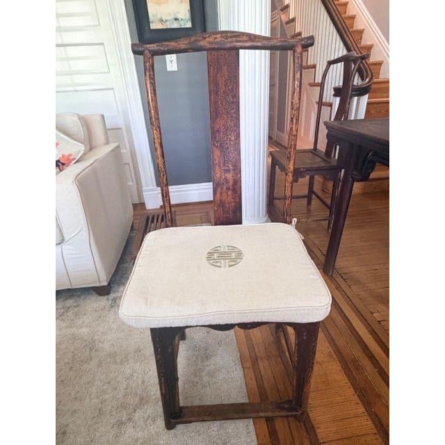 Wood Antique Mahjong Table and Chair Set For Sale - Image 7 of 16