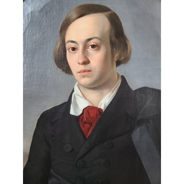Antique 19th Century Oil Painting Portrait of a Man For Sale - Image 4 of 17