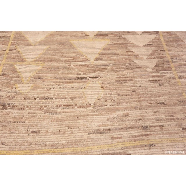 Modern Room Size Tribal Geometric Brown Earth Tone Color Area Rug 11417 For Sale - Image 4 of 9