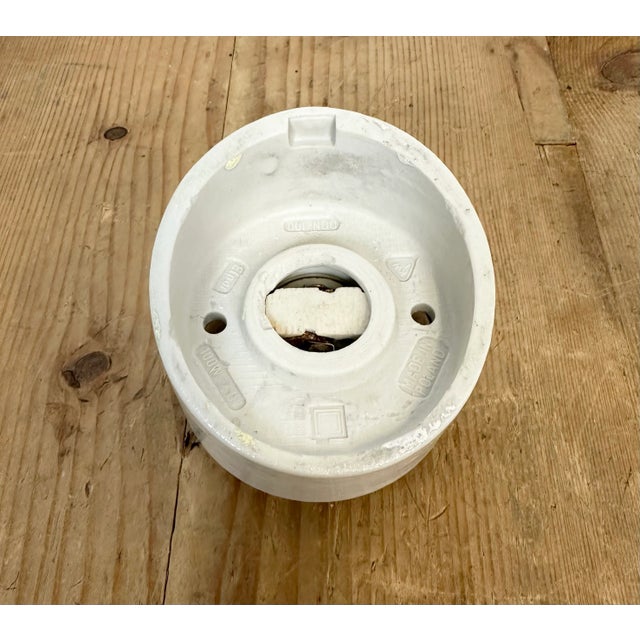 White Vintage White Porcelain Wall Light, 1970s For Sale - Image 8 of 11