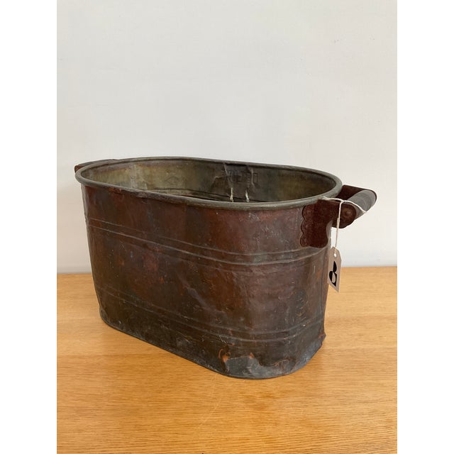 Antique Copper Boiler Tub For Sale - Image 4 of 12