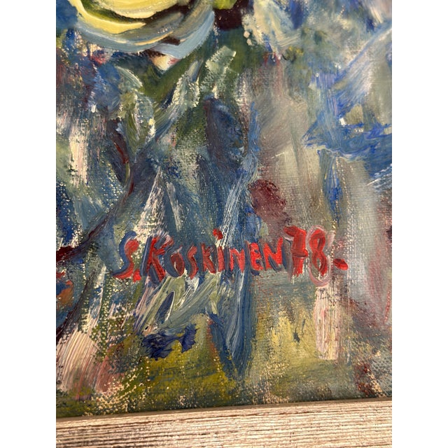 S. Koskinen, Flower, 1978, Oil on Canvas, Framed For Sale - Image 12 of 18