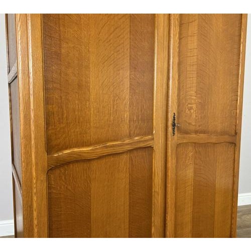 Vintage French Louis Oak 2-Door Bedroom Armoire For Sale - Image 5 of 11