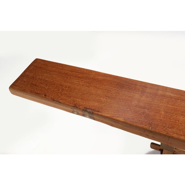 Antique French Long Elm Monastery Bench, 1850 For Sale - Image 11 of 15