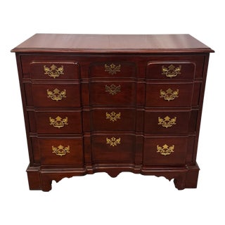 Vintage Federal Style Mahogany Block Front Chest of Drawers For Sale