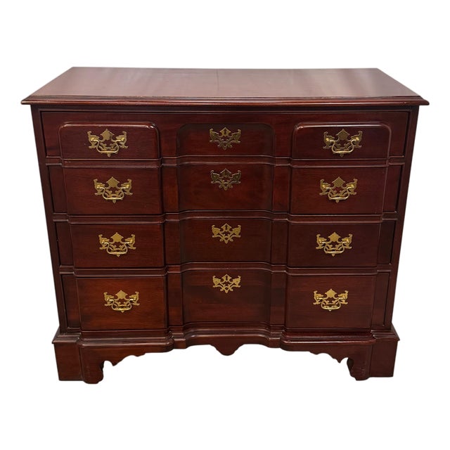 Vintage Federal Style Mahogany Block Front Chest of Drawers For Sale