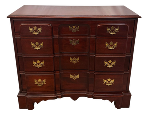 Vintage Federal Style Mahogany Block Front Chest of Drawers