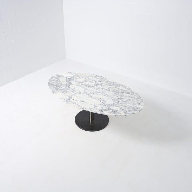 Metal Oval Dining Table with Marble Top by Alfred Hendrickx for Belform, 1960s For Sale - Image 7 of 18