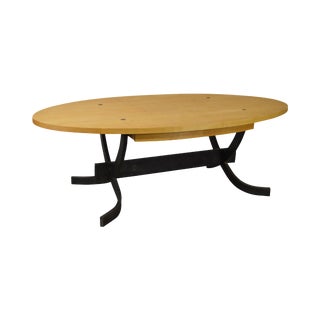 Rob Hare Studio Crafted Steel Base Essex Elliptical Dining Table For Sale