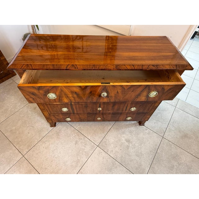 Biedermeier Chest of Drawers in Walnut For Sale - Image 13 of 17