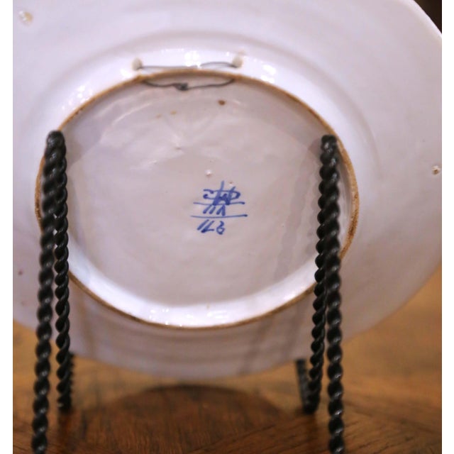 Early 20th Century French Rouen Faience Armorial Wall Plates, Set of 3 For Sale - Image 9 of 9