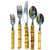 1990s Bamboo and Polished Stainless Steel Flatware - 20 Piece Set - Four 5 Place Settings For Sale - Image 6 of 12