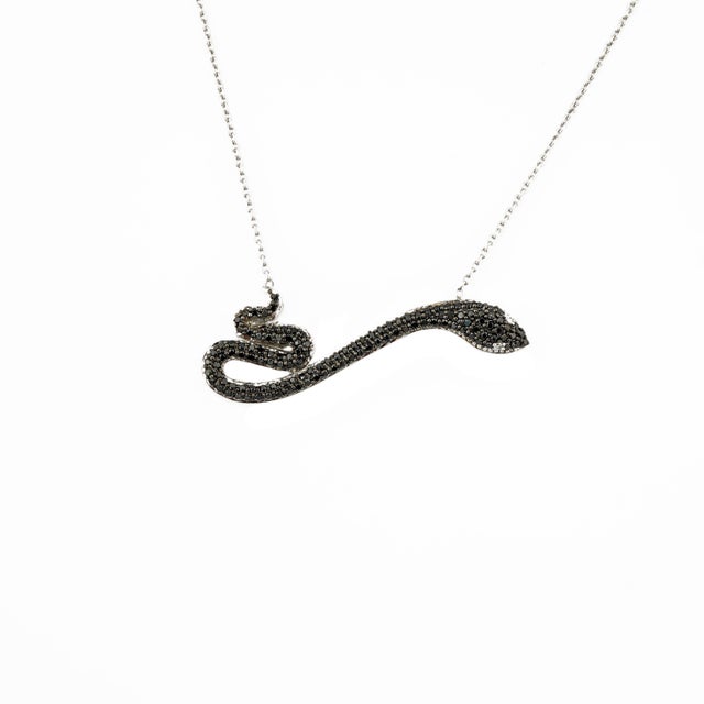 Natural diamond 0.56cts Snake pendant in 18k gold For Sale - Image 12 of 18