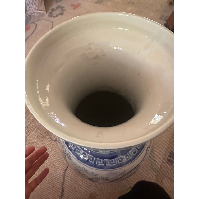 Mid-Century Hollywood Regency Chinoiserie Floor Vase or Umbrella Stand 24” For Sale - Image 9 of 12