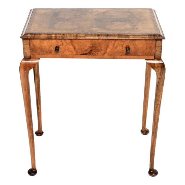 Vintage Burr Walnut Side Table, 1920 For Sale