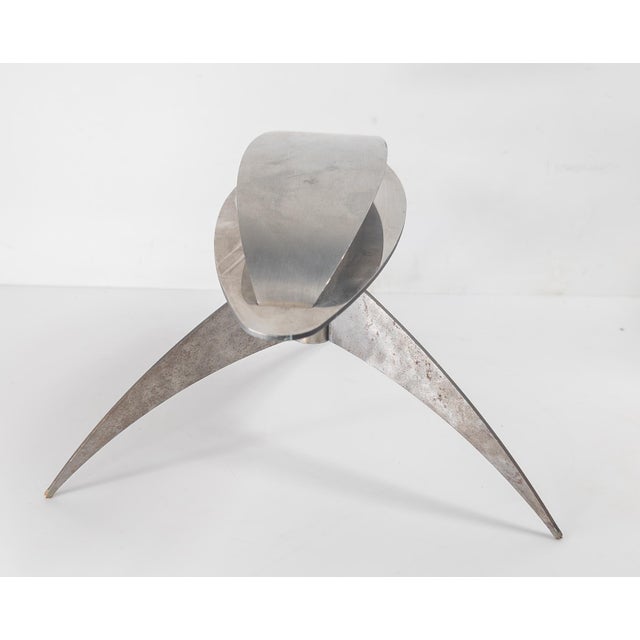 Mid-Century Modern 1990's Mid-Century Modern Style Abstract Steel Sculpture, Signed For Sale - Image 3 of 9