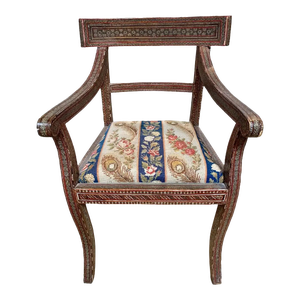 Antique Syrian Inlay Arm Chair