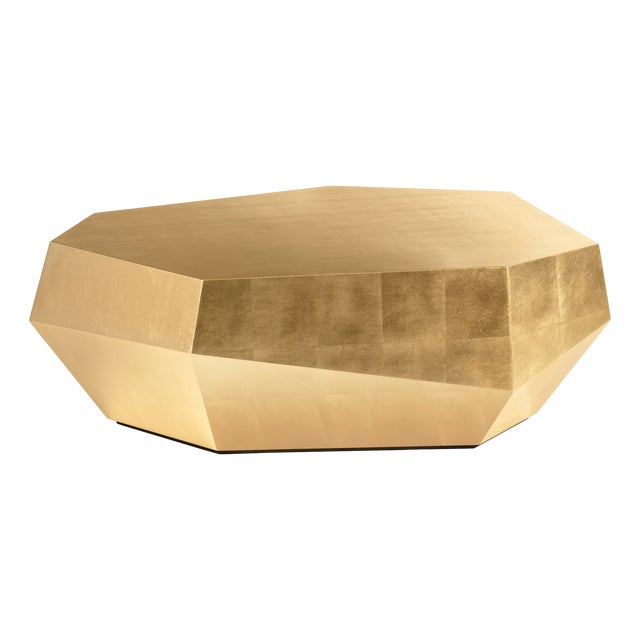 Three Rocks Low Coffee Table in Gold Leaf from Insidherland For Sale