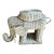1970s White Wicker Elephant Side /Drinks Table, Trunk Up For Sale