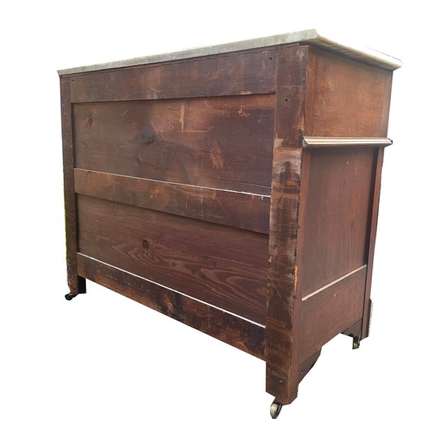 1800s Walnut Marble-Top Dresser With Carved Drawer Pulls For Sale - Image 12 of 12