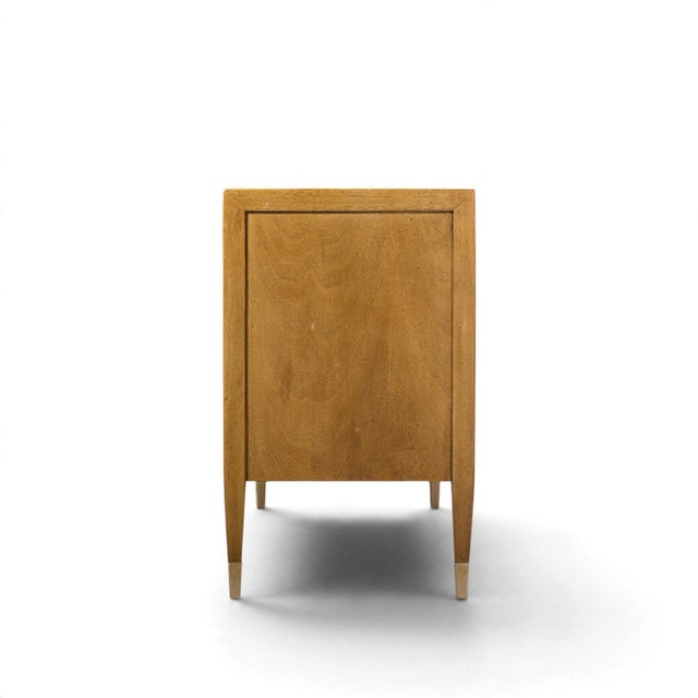 Mid 20th Century American of Martinsville Mid Century Walnut and Cane Credenza With Hutch For Sale - Image 5 of 13