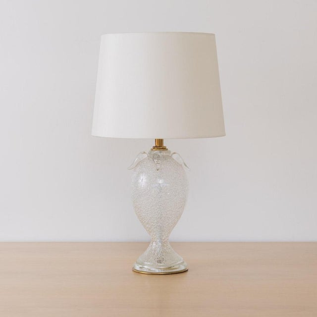 Italian 1940s Pair of Italian Murano Glass Lamps For Sale - Image 3 of 15