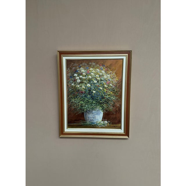 Jan Rhodin, Summer Flowers in a Pot, 1950s, Oil on Panel, Framed For Sale - Image 4 of 17