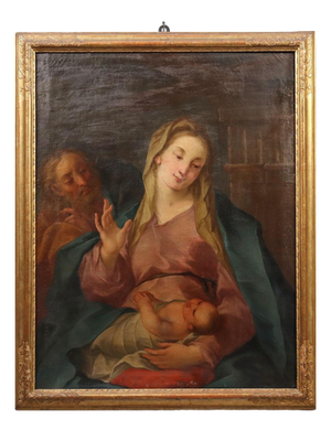 Venetian School Artist, Holy Family, Oil on Canvas