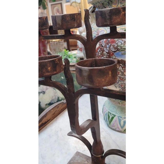 2000 - 2009 Jan Barboglio Hand Forged Iron Candle Holder For Sale - Image 5 of 9