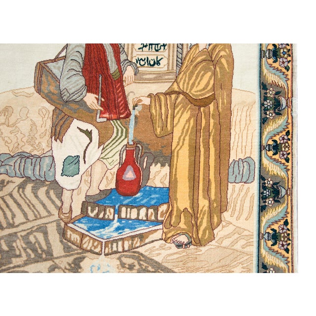 Vintage Persian Tabriz Pictorial Rug For Sale - Image 11 of 15