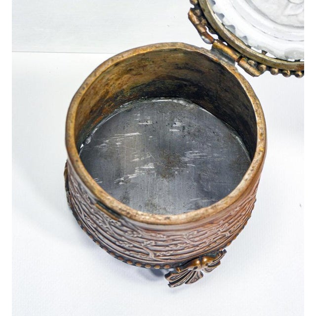 Bronze Box with Glass Faun Sculpture For Sale - Image 10 of 18