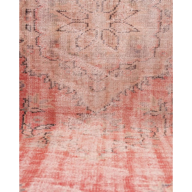 Textile 1970s Vintage Turkish Oushak Handmade Wool Cotton Red Area Rug For Sale - Image 7 of 11