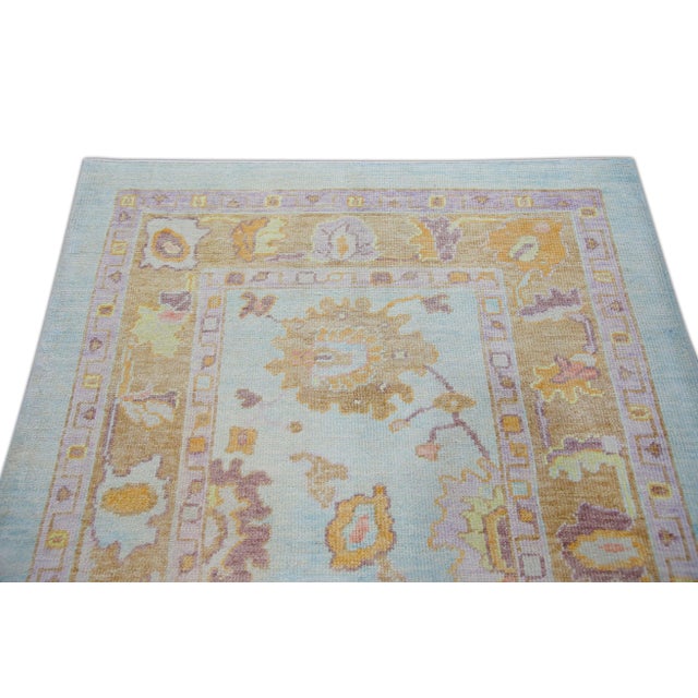 Modern Turkish Oushak Rug 4'2" x 5'8" For Sale - Image 4 of 6