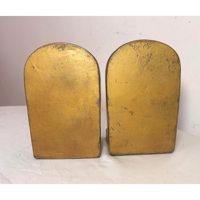 Large Pair Antique j.b. Hirsch Patinated Bronze Clad Fruit Baskets Bookends For Sale - Image 10 of 12