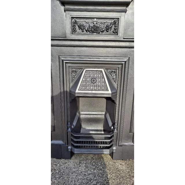 Gray Antique Victorian Combination Fireplace in Cast Iron For Sale - Image 8 of 12
