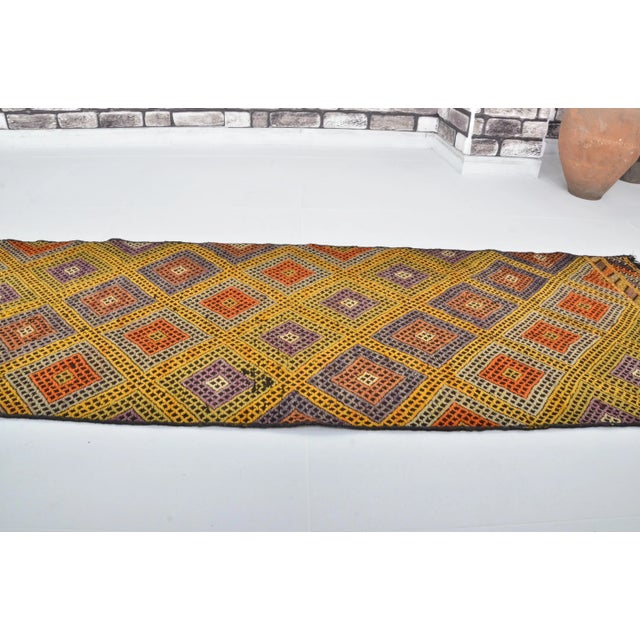Art Deco 1960s Vintage Handmade Anatolian Decorative Kilim Runner For Sale - Image 3 of 11