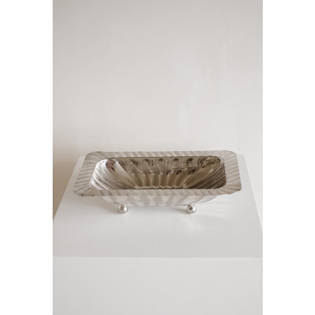 Vintage Silver-Plated Fluted Dish For Sale - Image 3 of 10