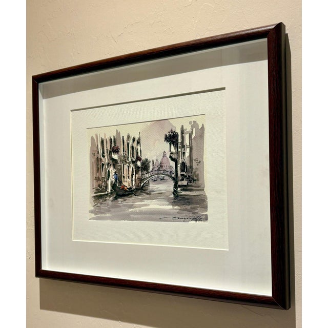 Watercolor Painting of Venice and Gondola For Sale - Image 4 of 5