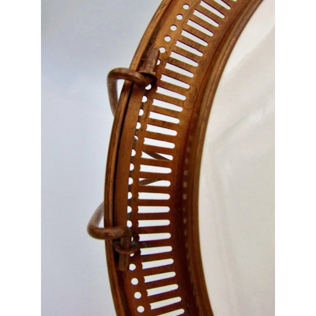 Secessionist Tray Platter With Detachable Handle and Copper Rim For Sale In Los Angeles - Image 6 of 9