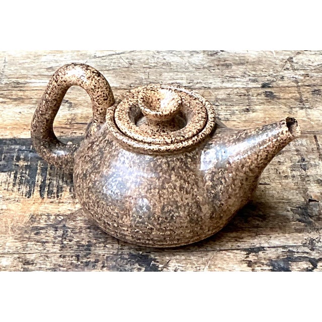 Vintage Handcrafted Ceramic Teapot For Sale - Image 10 of 15