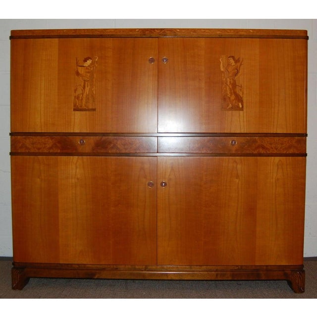 Swedish Art Deco Intarsia Storage, Bar Cabinet For Sale - Image 4 of 11