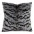 The House of Scalamandré Tigre Pillow, Silver & Black For Sale
